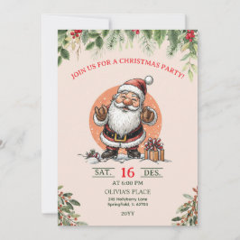 Süße Weihnachtsfeier-Einladung mit Santa Claus Einladung