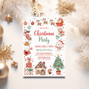 Süße Weihnachtsfeier für Kinder Einladung