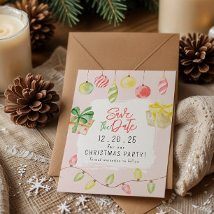 Süße Weihnachtsfeier Pink Jingle & Mingle Save The Date