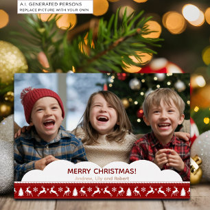 Süße Weihnachtsfotos von Kindern Folien Feiertagskarte