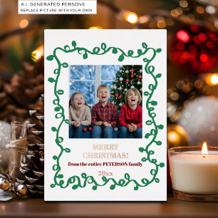 Süße Weihnachtsfotos von Kindern Folien Feiertagskarte