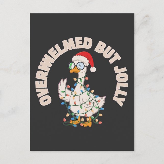 Süße Weihnachtsgans mit Weihnachtsmannmütze Postkarte (Vorderseite)