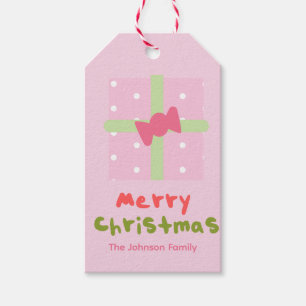 Süße Weihnachtsgeschenk-Rosa-Familien-Geschenkanhä Geschenkanhänger