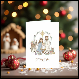 Süße Weihnachtsgeschichte “O Heilige Nacht” Weihna Feiertagskarte