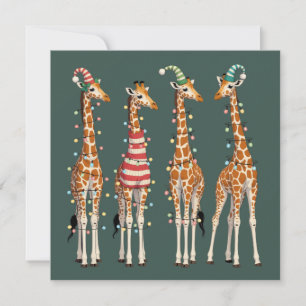 Süße Weihnachtsgiraffe Lustiges Tierliebhaber-Fest Feiertagskarte