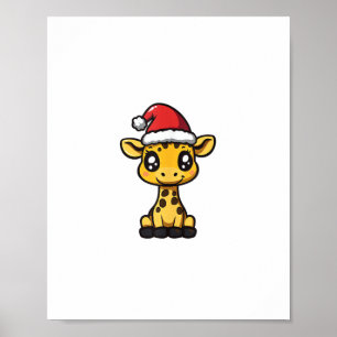 Süße Weihnachtsgiraffe Xmas Comic  Poster