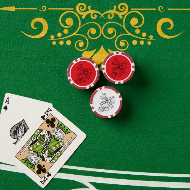 Süße Weihnachtsglocke Linienkunst Pokerchips (Pokertisch (Stapel))