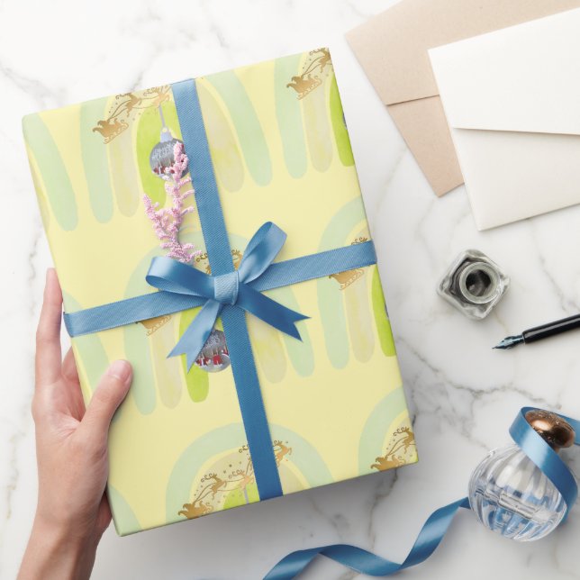 Süße Weihnachtsglocken-Linienkunst Geschenkpapier (Schenken)