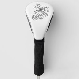 Süße Weihnachtsglocken-Linienkunst-Taste Golf Headcover