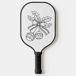 Süße Weihnachtsglocken-Linienkunst-Taste Pickleball Schläger