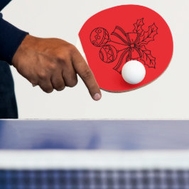 Süße Weihnachtsglocken-Linienkunst Tischtennis Schläger