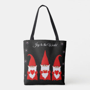 Süße Weihnachtsgnome auf Schwarz