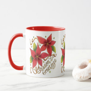 Süße Weihnachtsgrüße mit Weihnachtssternen Tasse