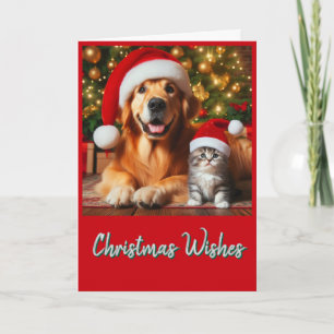 Süße Weihnachtshaustiere Weihnachtsgrüße Karte