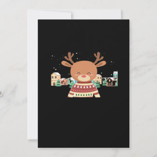 Süße Weihnachtshirsche Minimal Design Feiertagskarte