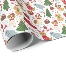 Süße Weihnachtshunde Feiertags-Geschenkpapier Geschenkpapier