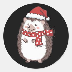 Süße Weihnachtsigel-Feiertage Runder Aufkleber