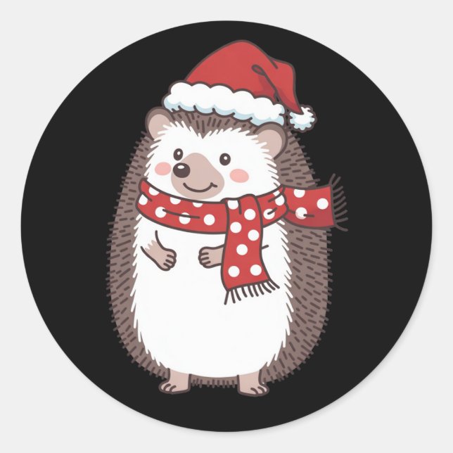Süße Weihnachtsigel-Feiertage Runder Aufkleber (Vorderseite)