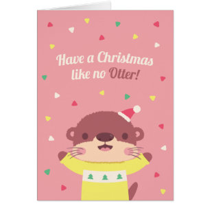 Süße Weihnachtskarte ohne Otter-Wortspiel-Grußkart