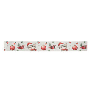Süße Weihnachtskätzchen Satinband