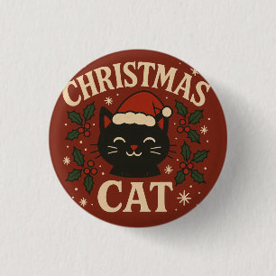 Süße Weihnachtskatze Button