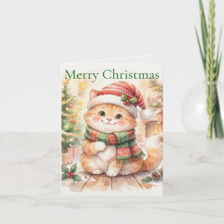 Süße Weihnachtskatze Feiertagskarte