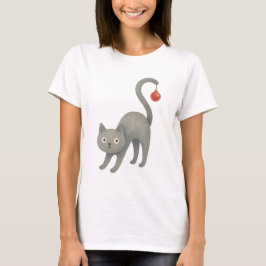 Süße Weihnachtskatze Ferien T-Shirt