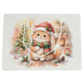 Süße Weihnachtskatze Große Geschenktüte