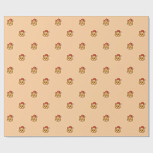 Süße Weihnachtskatze mit Santa-Hut Geschenkpapier