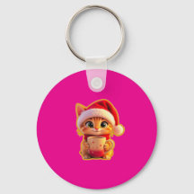 **Süße Weihnachtskatze mit Santa-Hut – Lustiger Fe