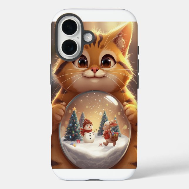 Süße Weihnachtskatze Schneekugel iPhone-Hülle Case-Mate iPhone Hülle (Rückseite)