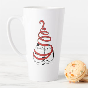 Süße Weihnachtskatzen-Paare in Liebe minimalistisc Milchtasse