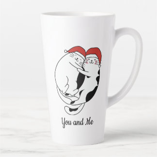 Süße Weihnachtskatzen-Paare in Liebe minimalistisc Milchtasse