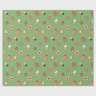 Süße Weihnachtskekse Frohe Feiertage Biscuits  Geschenkpapier