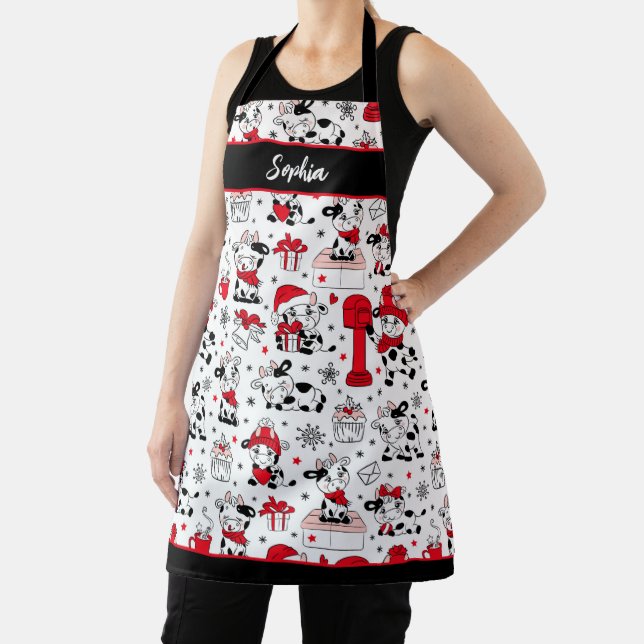 Süße Weihnachtskuh Stier Schürze (InSitu)