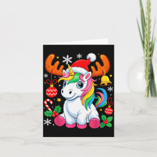 Süße Weihnachtsmädchen Frauen Xmas Einhorn Hirsch Karte