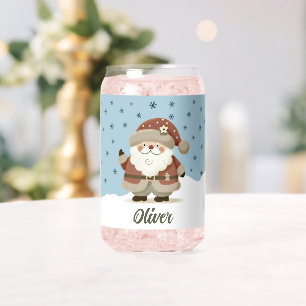 Süße Weihnachtsmann-Schneeflocken Kinder Name Dosenglas