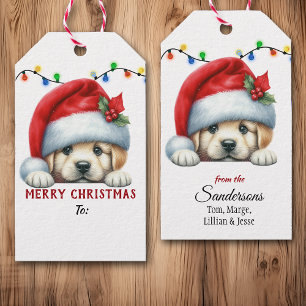 Süße Weihnachtsmannmütze Golden Retriever Weihnach Geschenkanhänger