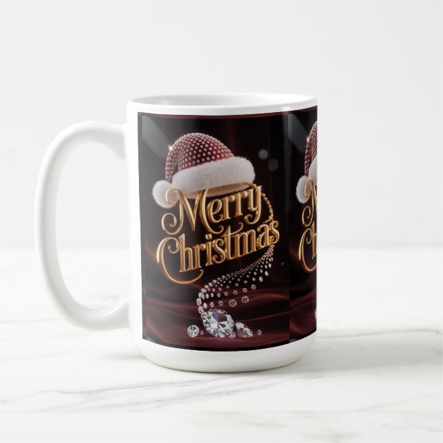 Süße Weihnachtsmannmütze & Typografie Kaffeetasse (Links)