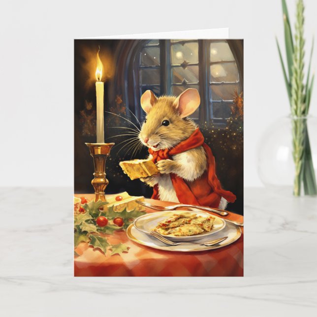 Süße Weihnachtsmaus  Feiertagskarte (Vorderseite)