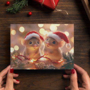 Süße Weihnachtsmäuse Postkarte
