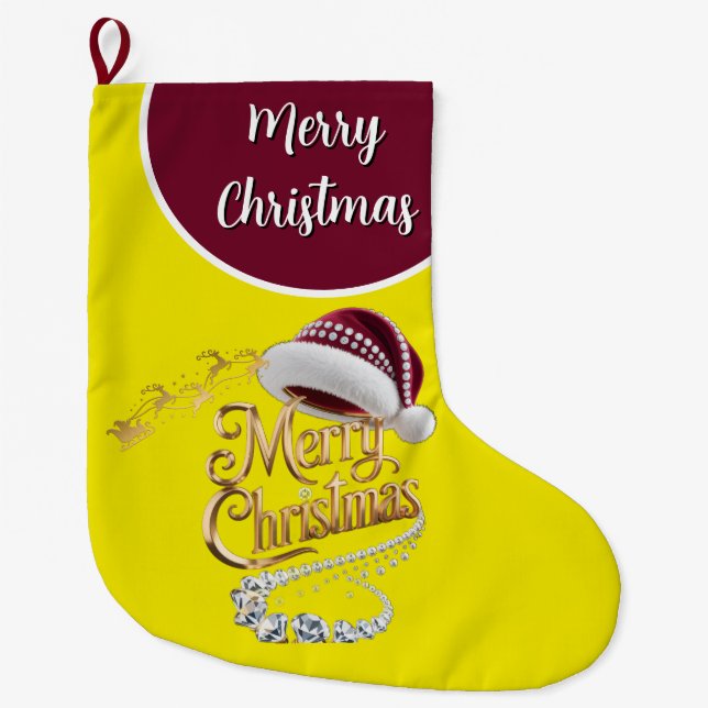 Süße Weihnachtsmütze Großer Weihnachtsstrumpf (Vorderseite)