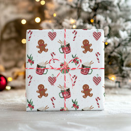 Süße Weihnachtspapier mit Lebkuchen Geschenkpapier