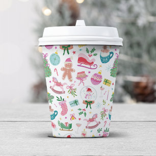 Süße Weihnachtspapierbecher Pappbecher