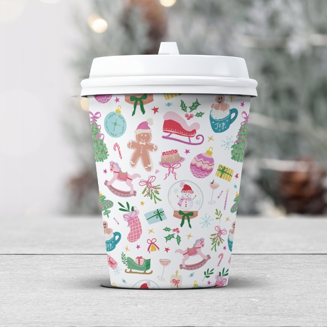 Süße Weihnachtspapierbecher Pappbecher (Match your Christmas Doodle Cups with our Festive Invitations and Cards — by Painted Paperie)