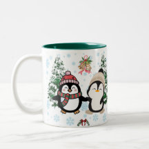 Süße Weihnachtspinguine Feiertags-Tasse