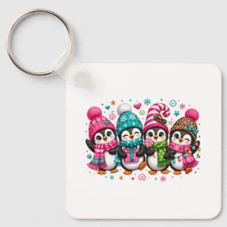Süße Weihnachtspinguine Schlüsselanhänger