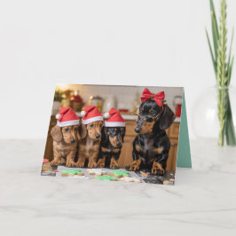 Süße Weihnachtsplätzchen Karte mit Dachshund