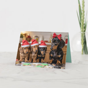 Süße Weihnachtsplätzchen Karte mit Dachshund