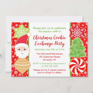Süße Weihnachtsplätzchen-Tauschparty Einladung